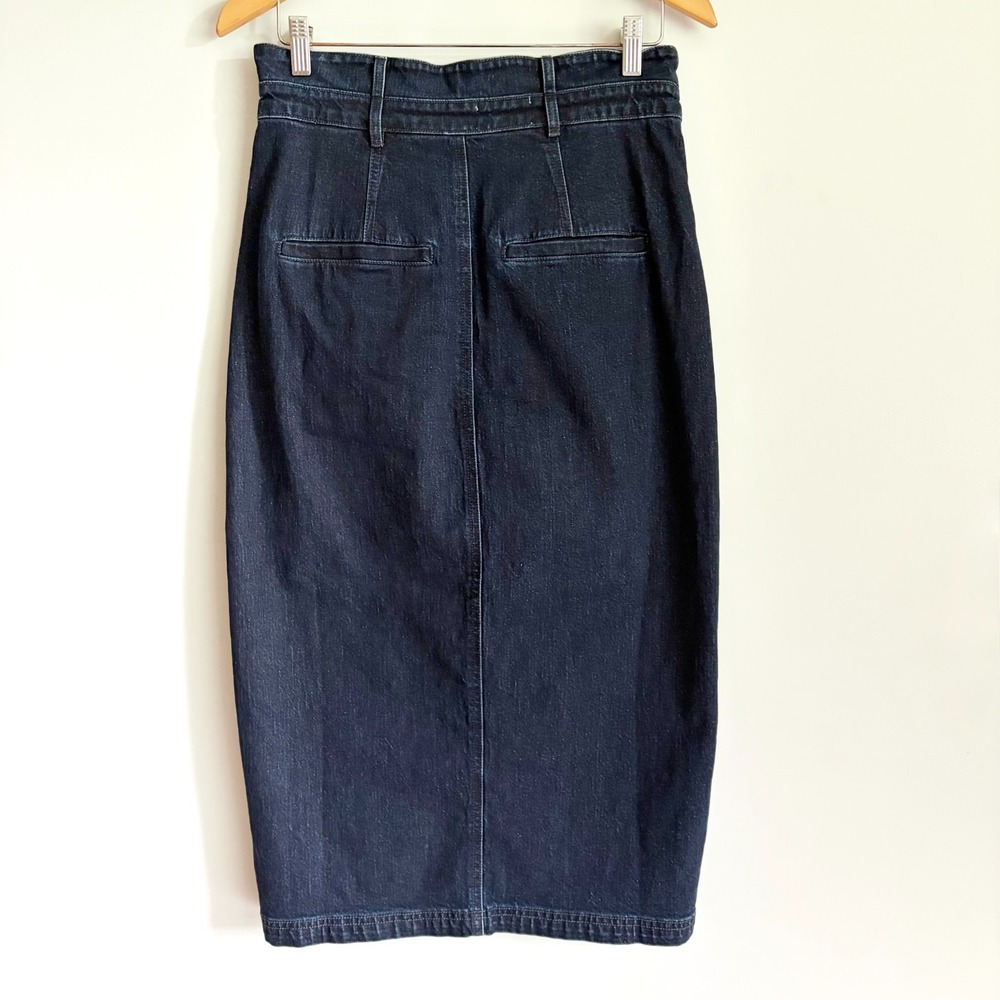 Anthropologie Pilcro Skirt Size 10 Arden Double-Waist Midi Skirt Dark Wash Denim - Picture 6 of 10